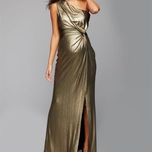 Laundry One Shoulder Metallic Maternity Dress